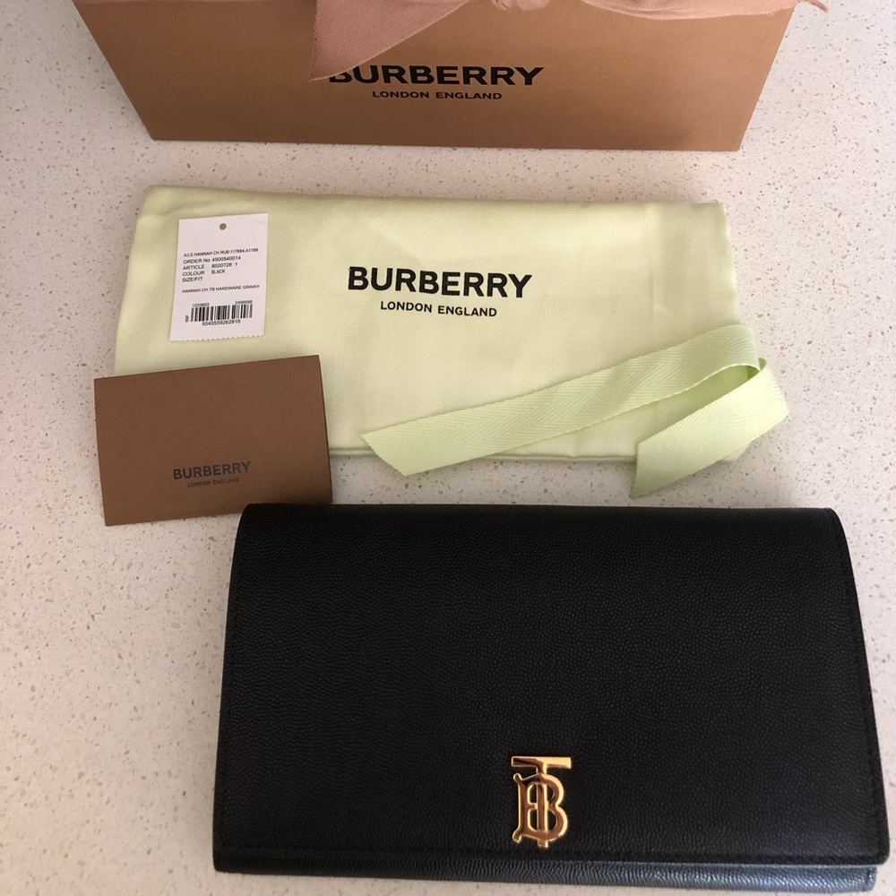 Burberry Monogram Leather Wallet w/Detachable Strp